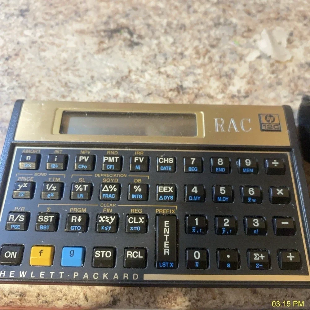 Vintage Hewlett Packard HP 12C Financial Calculator w/ Case Tested New Batteries